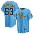 Ndoa M.Brewers #53 Brandon Woodruff Player Light Blue City Connect Home Game Stitched Jerseys