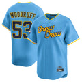 Ndoa M.Brewers #53 Brandon Woodruff Player Light Blue City Connect Home Limited Stitched Jerseys