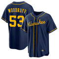 Ndoa M.Brewers #53 Brandon Woodruff Player Navy Home Game Stitched Jerseys