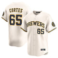 Ndoa M.Brewers #65 Nestor Cortes Player Cream Home Limited Game Stitched Jerseys