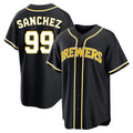 Ndoa M.Brewers #99 Gary Sanchez Player Black Fashion Out Home Game Stitched Jerseys