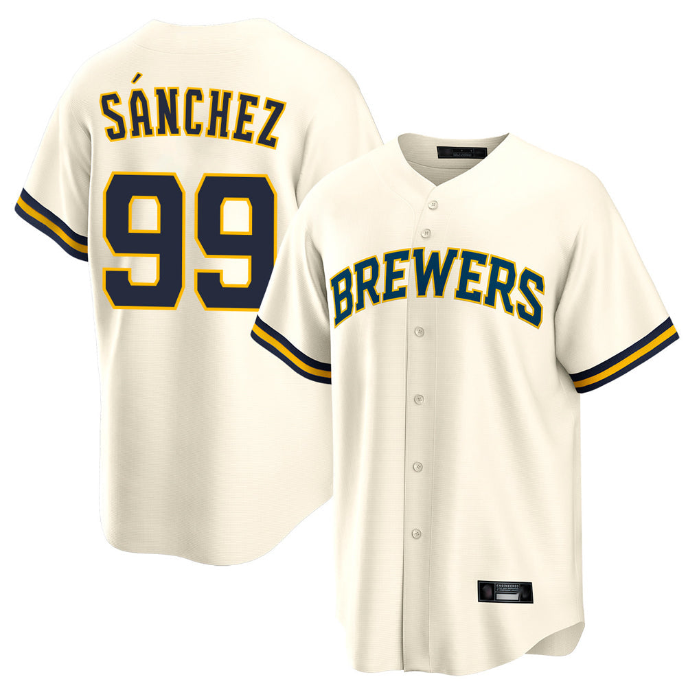 Ndoa M.Brewers #99 Gary Sanchez Player Cream Home Game Stitched Jerseys