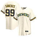Ndoa M.Brewers #99 Gary Sanchez Player Cream Home Game Stitched Jerseys