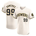Ndoa M.Brewers #99 Gary Sanchez Player Cream Home Limited Elite Stitched Jerseys