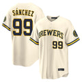 Ndoa M.Brewers #99 Gary Sanchez Player Cream Home Limited Stitched Jerseys