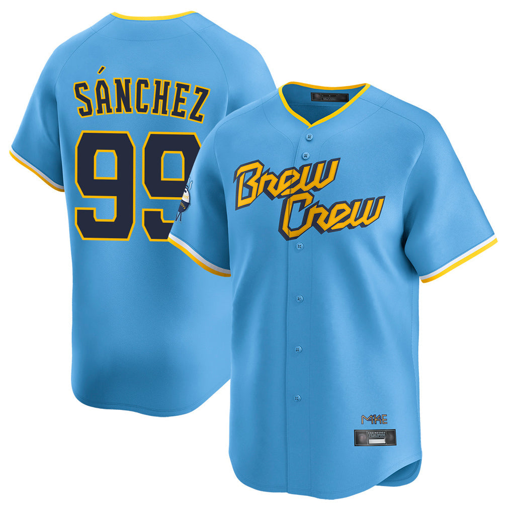 Ndoa M.Brewers #99 Gary Sanchez Player Light Blue City Connect Home Limited Stitched Jerseys