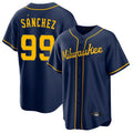 Ndoa M.Brewers #99 Gary Sanchez Player Navy Home Game Stitched Jerseys