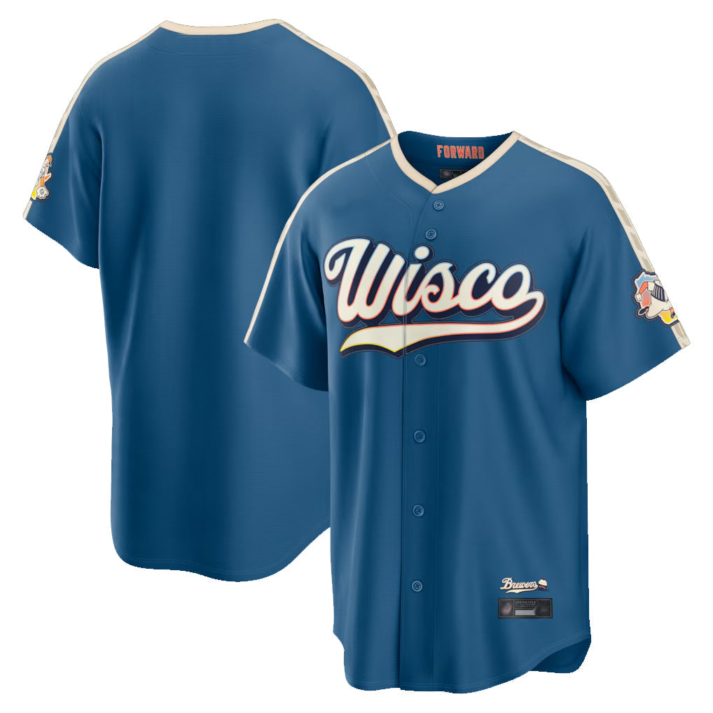 Ndoa M.Brewers Blank Player Blue 2026 City Connect Home Game Stitched Jerseys