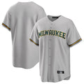 Ndoa M.Brewers Blank Player Gray Home Game Stitched Jerseys