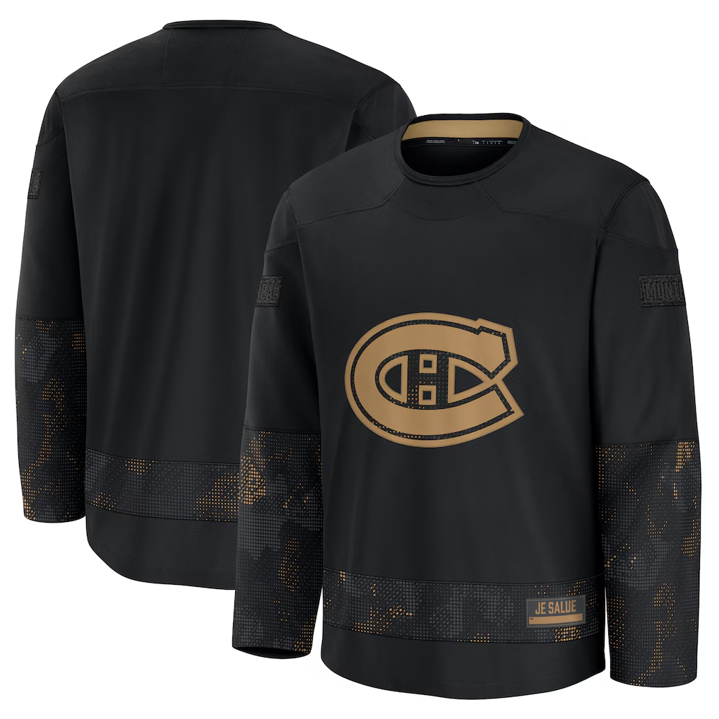 Ndoa M.Canadiens Black 2024 Military Appreciation Practice Jerseys