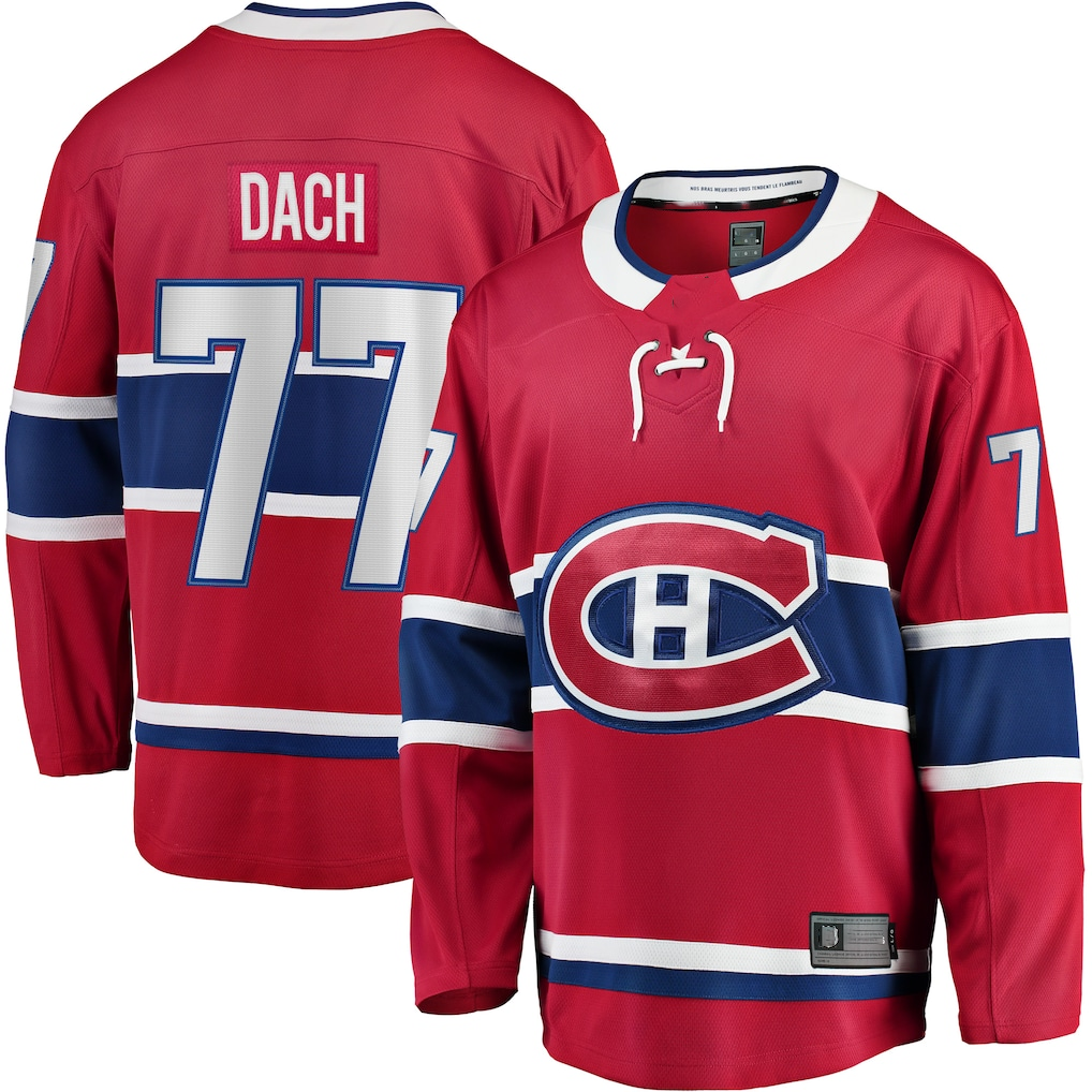 Ndoa M.Canadiens #77 Kirby Dach Red Home Breakaway Player Jerseys
