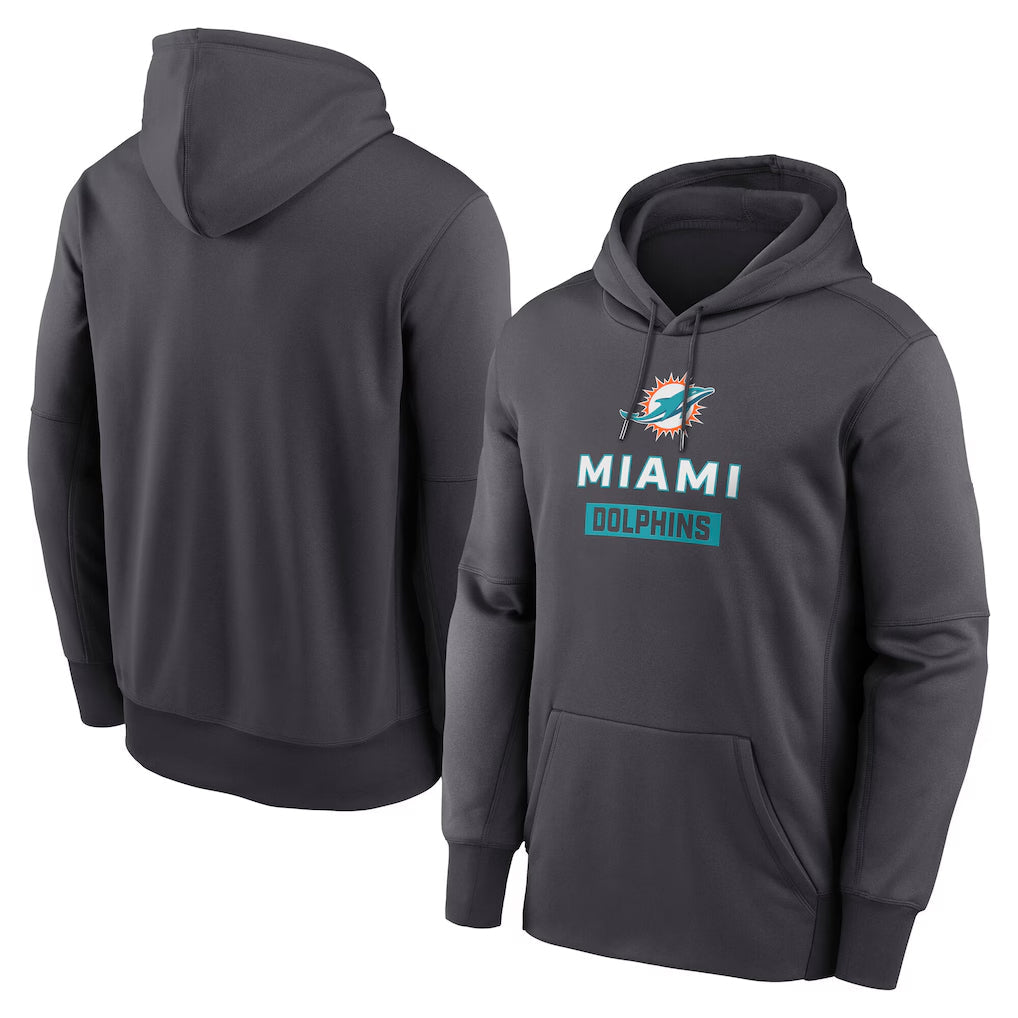 Ndoa M.Dolphins Anthracite Pullover Hoodies Limited Blank Player Stitched Jerseys