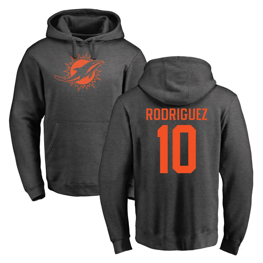 Ndoa M.Dolphins #10 Jacob Rodriguez Player Darkgray Pullover Hoodies Limited Stitched Jerseys