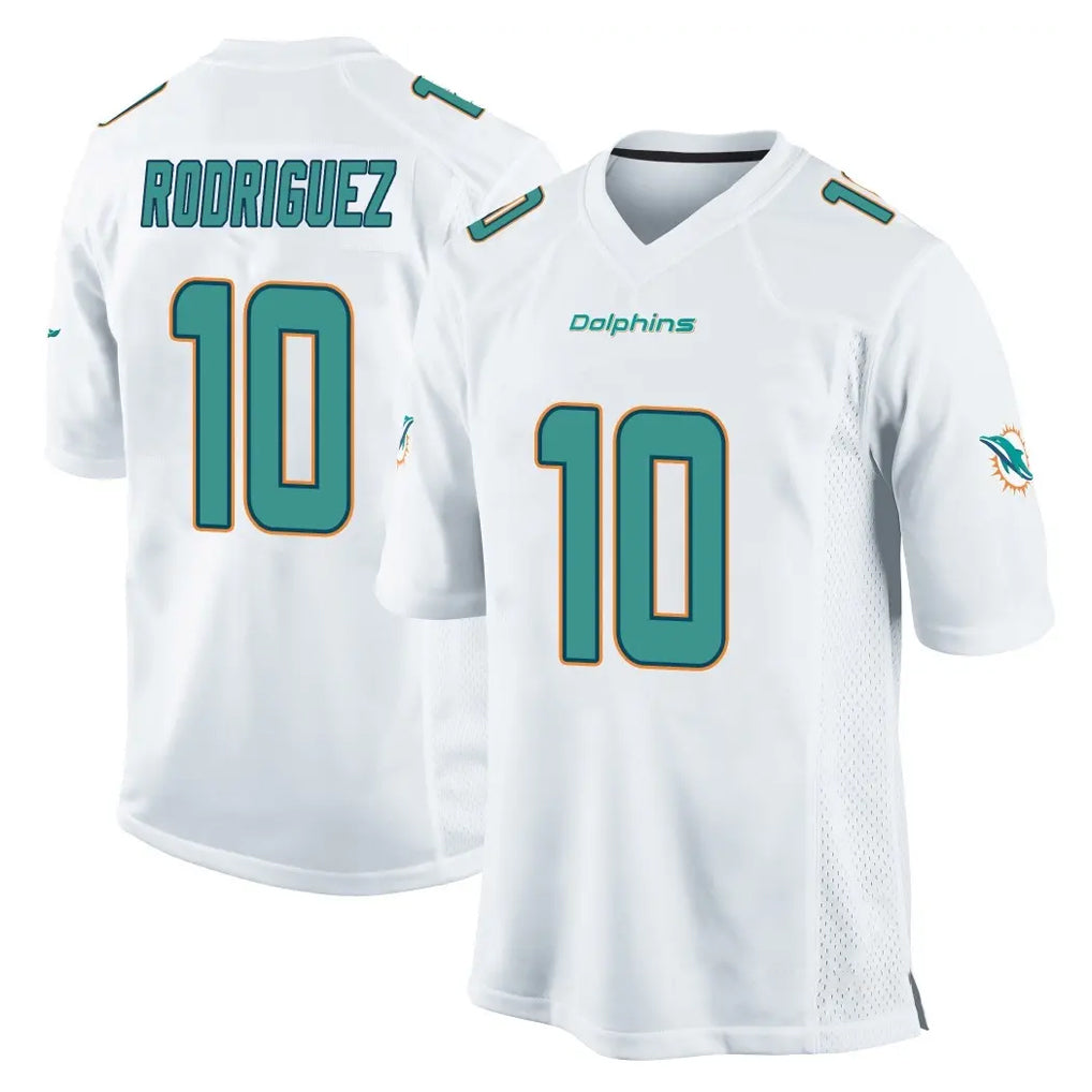 Ndoa M.Dolphins #10 Jacob Rodriguez Player White Home Game Stitched Jerseys