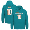 Ndoa M.Dolphins #10 Tyreek Hill Player Aqua Mainliner Pullover Hoodie Game Stitched Jerseys
