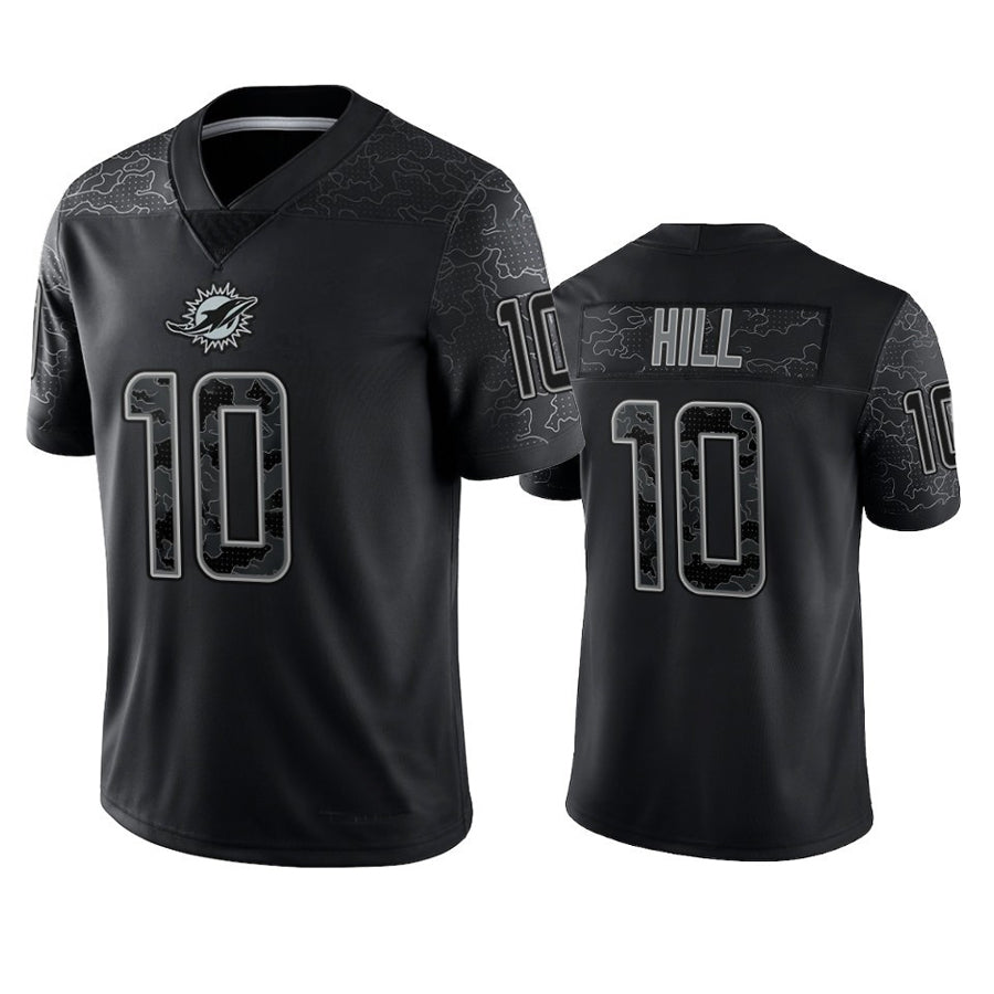Ndoa M.Dolphins #10 Tyreek Hill Player Black RFLCTV Limited Stitched Jerseys