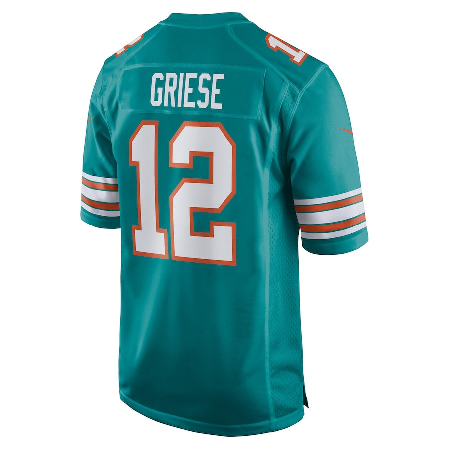 Ndoa M.Dolphins #12 Bob Griese Player Aqua Home Game Stitched Jerseys