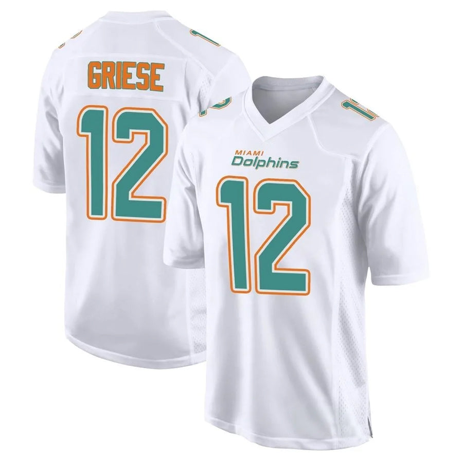 Ndoa M.Dolphins #12 Bob Griese Player White Fashion Game Stitched Jerseys