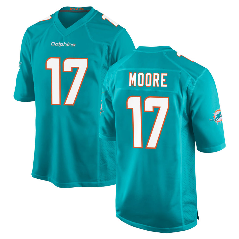 Ndoa M.Dolphins #17 Trey Moore Player Aqua Home Game Stitched Jerseys