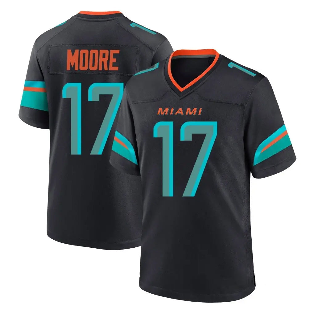 Ndoa M.Dolphins #17 Trey Moore Player Black Pitch Rivalries Collection Home Game Stitched Jerseys