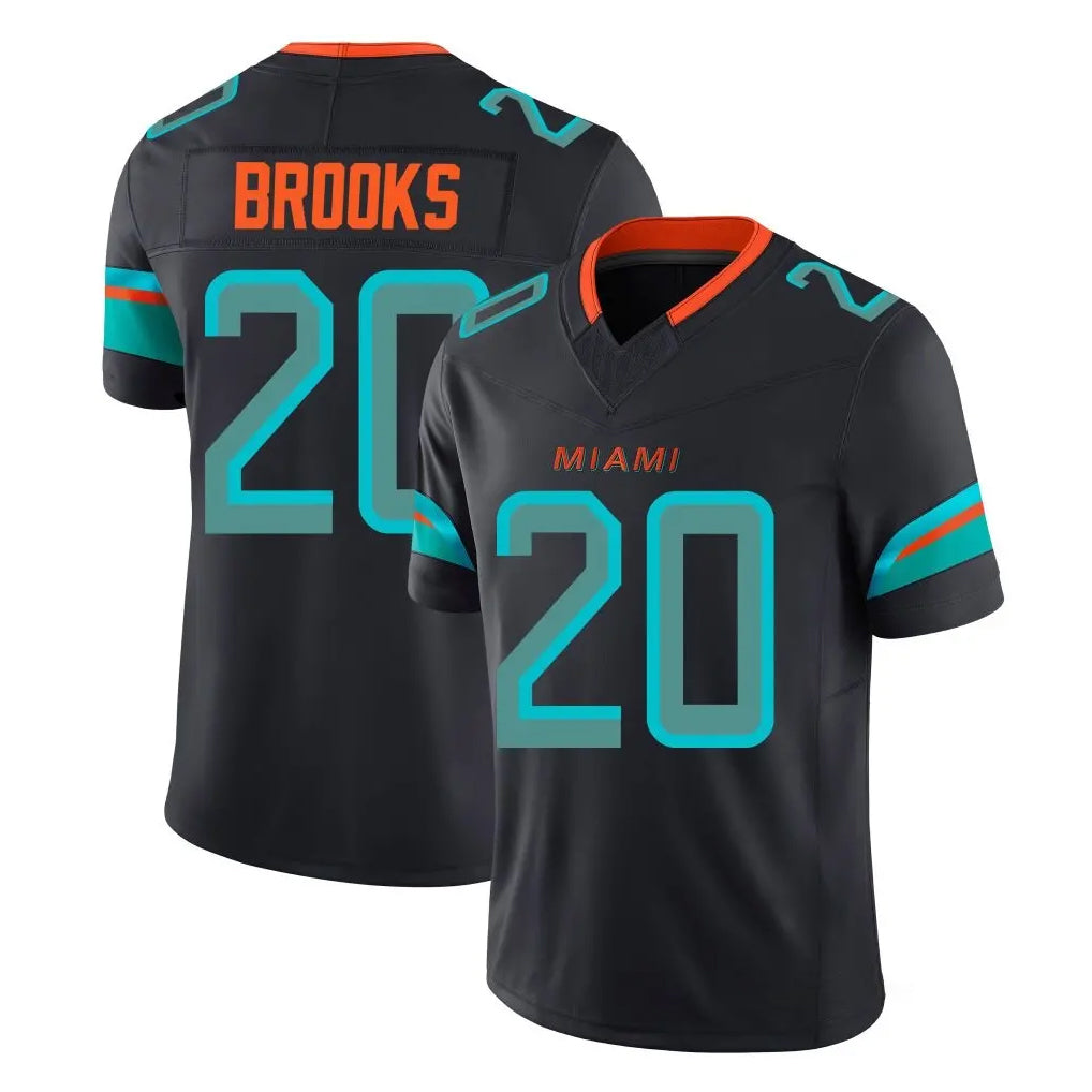 Ndoa M.Dolphins #20 Jordyn Brooks Player Black Limited Pitch Rivalries Collection Home Game Stitched Jerseys