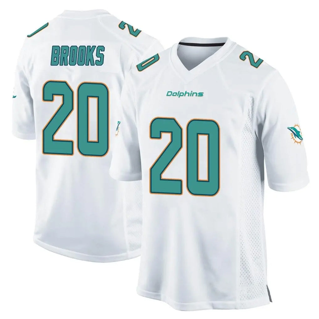 Ndoa M.Dolphins #20 Jordyn Brooks Player White Home Game Stitched Jerseys