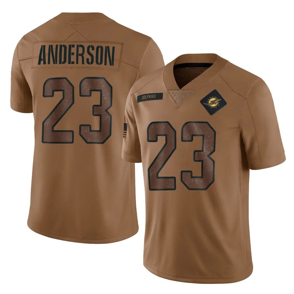 Ndoa M.Dolphins #23 Zayne Anderson Player Brown Salute To Service Limited Stitched Jerseys