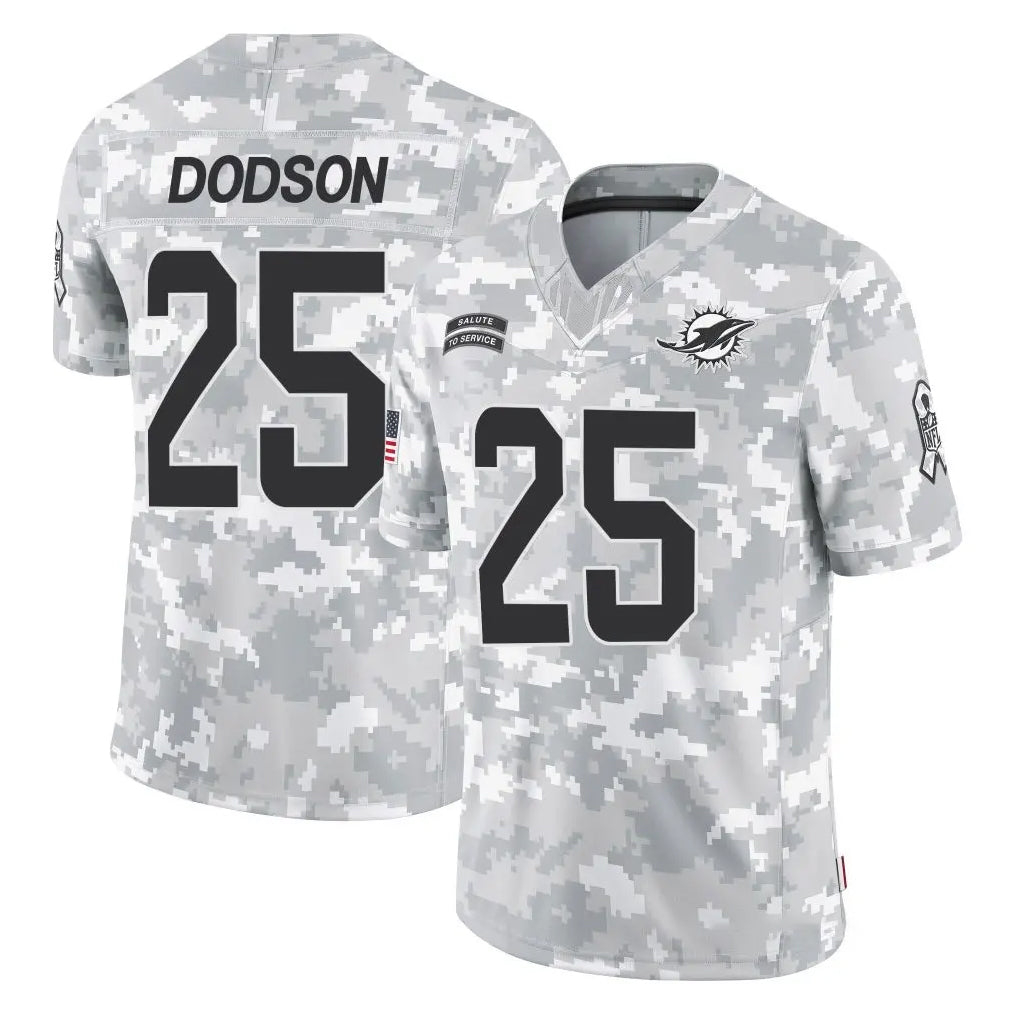 Ndoa M.Dolphins #25 Tyrel Dodson Player Arctic Camo Salute To Service Limited Game Stitched Jerseys