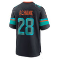 Ndoa M.Dolphins #28 De??£¤Von Achane Player Blue Rivalries Collection Game Stitched Jersey