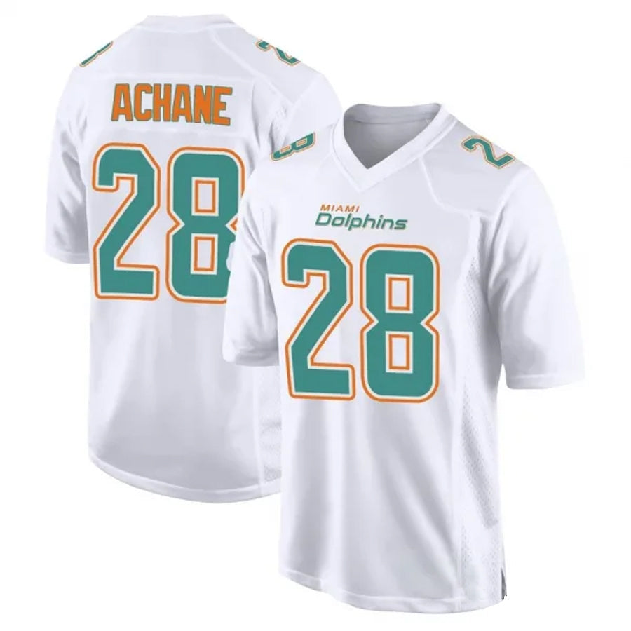 Ndoa M.Dolphins #28 De??£¤Von Achane Player White Foshion Elite Stitched Jerseys
