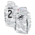 Ndoa M.Dolphins #2 Malik Willis Player Arctic Camo Salute to Service Hoodies Limited Game Stitched Jerseys