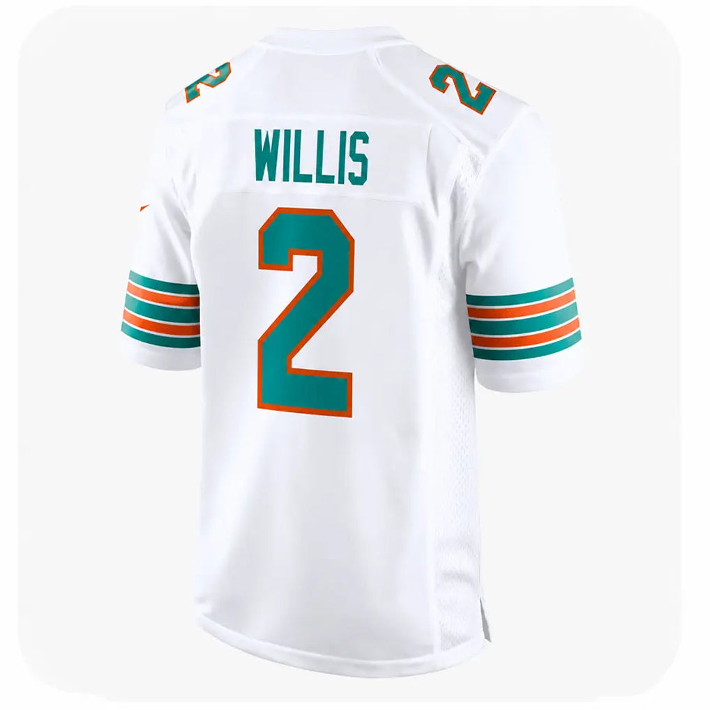 Ndoa M.Dolphins #2 Malik Willis Player White Limited Home Game Stitched Jerseys