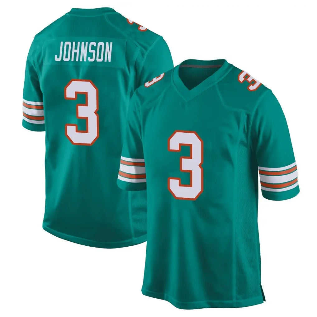 Ndoa M.Dolphins #3 Chris Johnson Player Aqua Alternate Home Game Stitched Jerseys