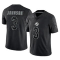 Ndoa M.Dolphins #3 Chris Johnson Player Black Reflective Limited Game Stitched Jerseys