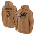 Ndoa M.Dolphins #3 Chris Johnson Player Brown Salute to Service Hoodies Limited Game Stitched Jerseys