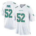 Ndoa M.Dolphins #52 Patrick Paul Player White Home Game Stitched Jerseys