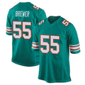 Ndoa M.Dolphins #55 Aaron Brewer Player Aqua Alternate Home Game Stitched Jerseys