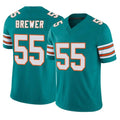 Ndoa M.Dolphins #55 Aaron Brewer Player Aqua Limited Alternate Vapor F.U.S.E. Home Game Stitched Jerseys