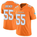 Ndoa M.Dolphins #55 Aaron Brewer Player Orange Limited Home Game Stitched Jerseys