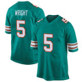 Ndoa M.Dolphins #5 Jaylen Wright Player Aqua Alternate Home Game Stitched Jerseys