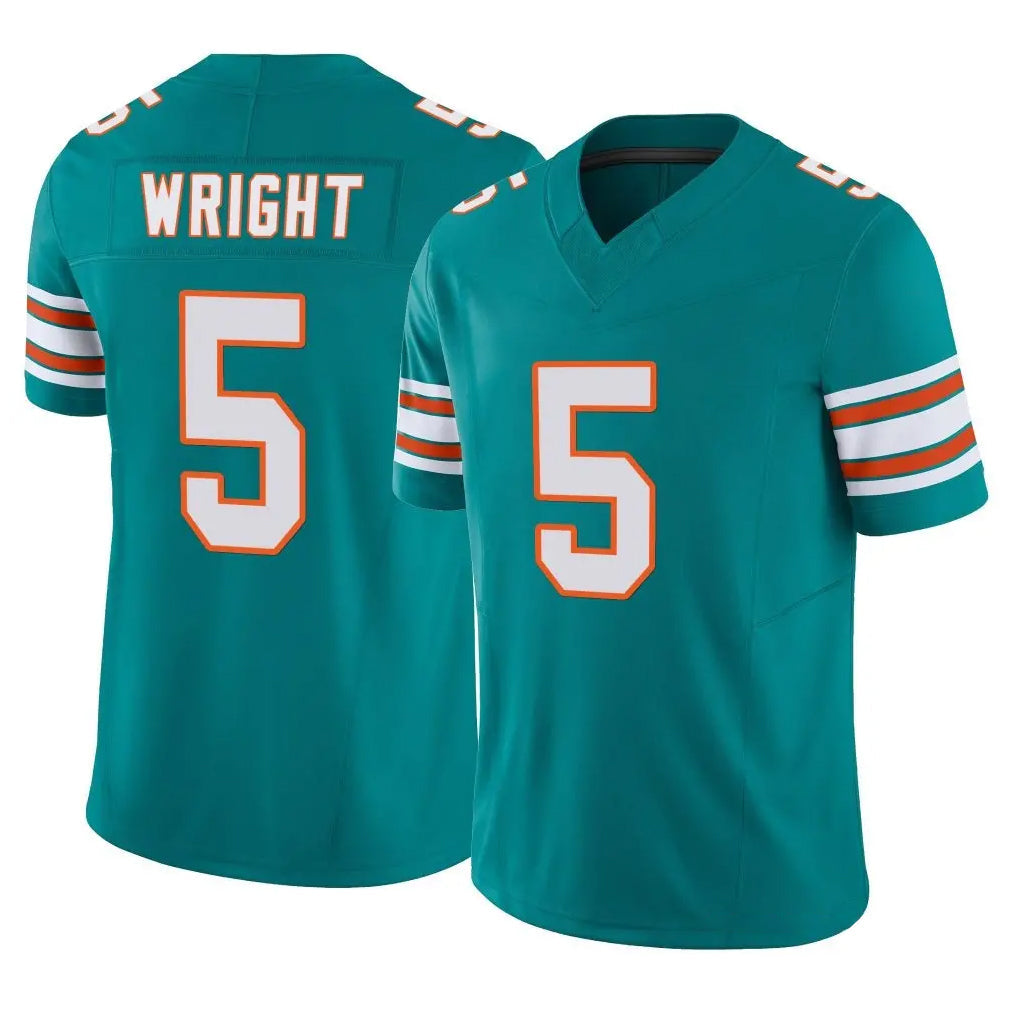 Ndoa M.Dolphins #5 Jaylen Wright Player Aqua Limited Alternate Vapor F.U.S.E. Home Game Stitched Jerseys