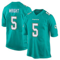 Ndoa M.Dolphins #5 Jaylen Wright Player Aqua Team Color Home Game Stitched Jerseys