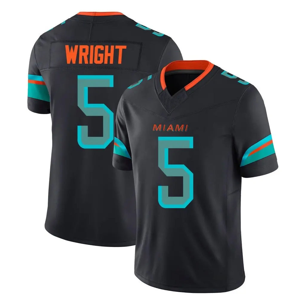 Ndoa M.Dolphins #5 Jaylen Wright Player Black Limited Pitch Rivalries Collection Home Game Stitched Jerseys