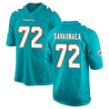 Ndoa M.Dolphins #72 Jonah Savaiinaea Player Aqua Home Game Stitched Jerseys