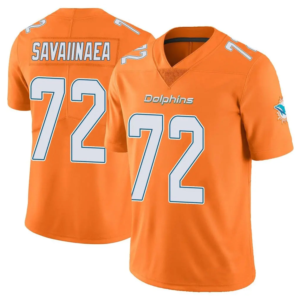 Ndoa M.Dolphins #72 Jonah Savaiinaea Player Orange Limited Home Game Stitched Jerseys