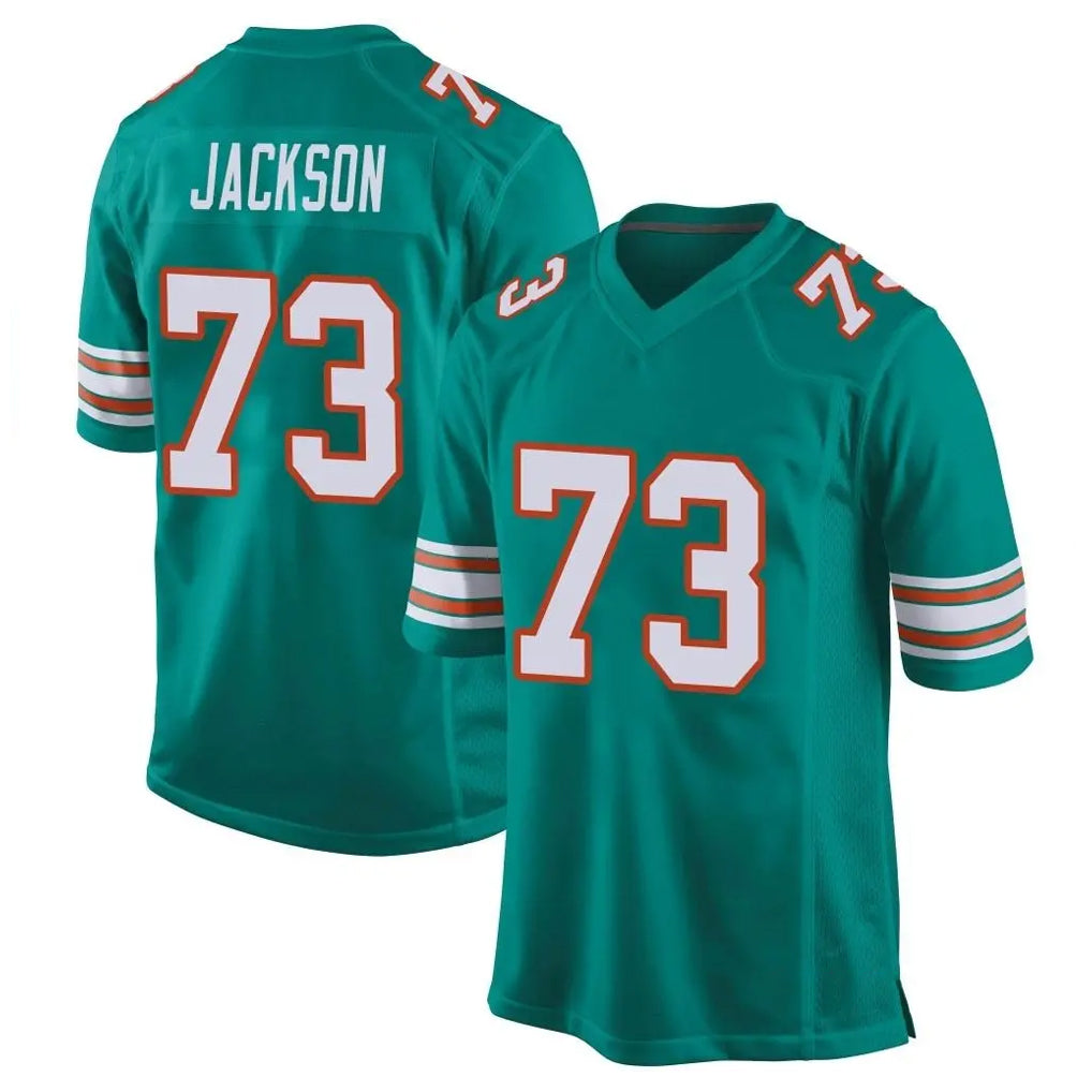 Ndoa M.Dolphins #73 Austin Jackson Player Aqua Alternate Home Game Stitched Jerseys