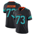 Ndoa M.Dolphins #73 Austin Jackson Player Black Limited Pitch Rivalries Collection Home Game Stitched Jerseys