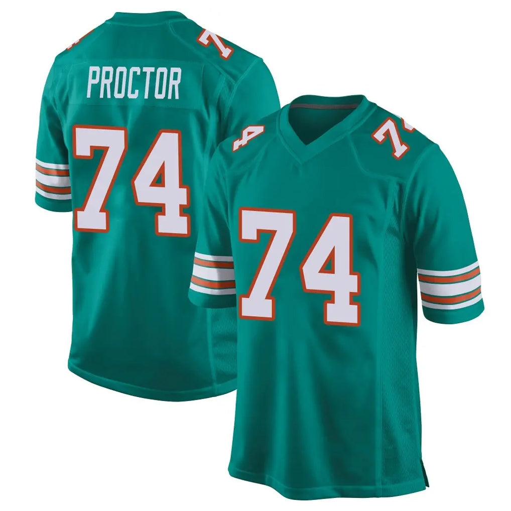 Ndoa M.Dolphins #74 Kadyn Proctor Player Aqua Alternate Home Game Stitched Jerseys