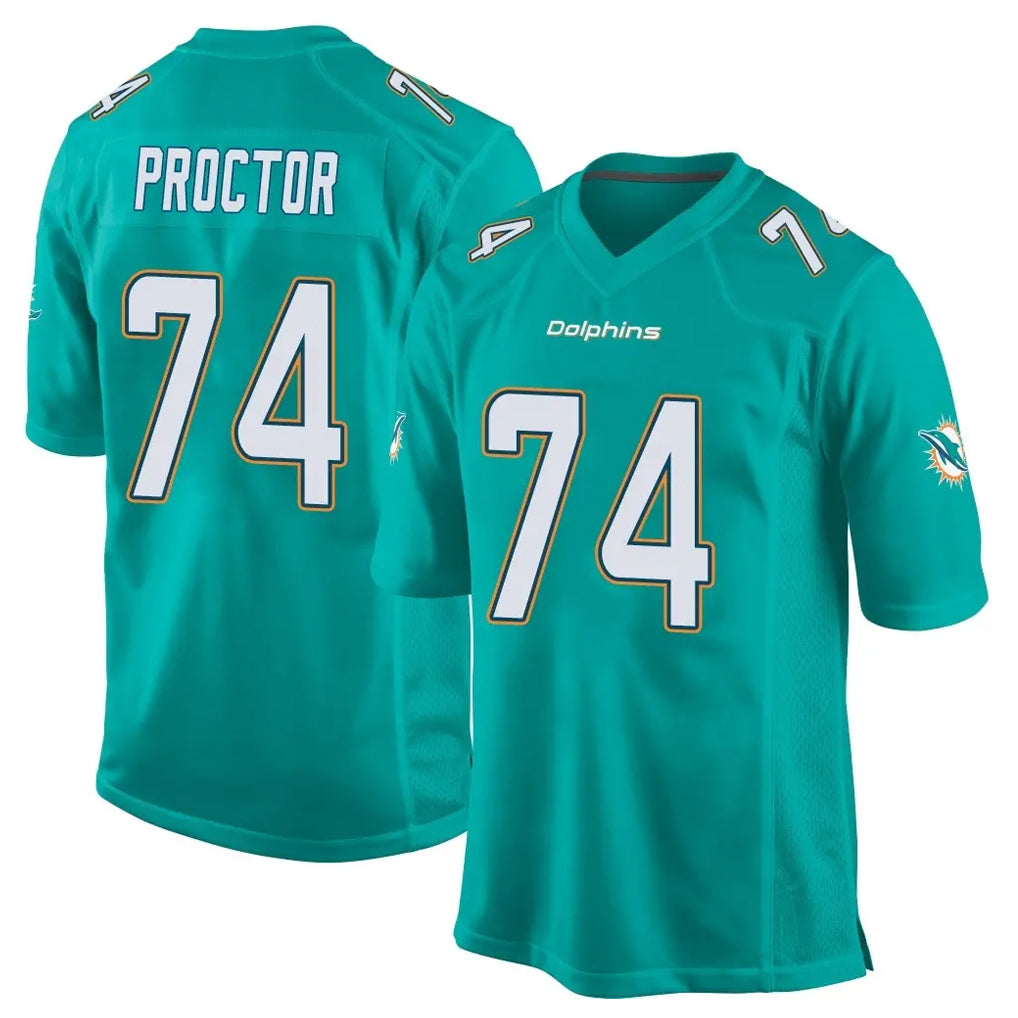 Ndoa M.Dolphins #74 Kadyn Proctor Player Aqua Team Color Home Game Stitched Jerseys