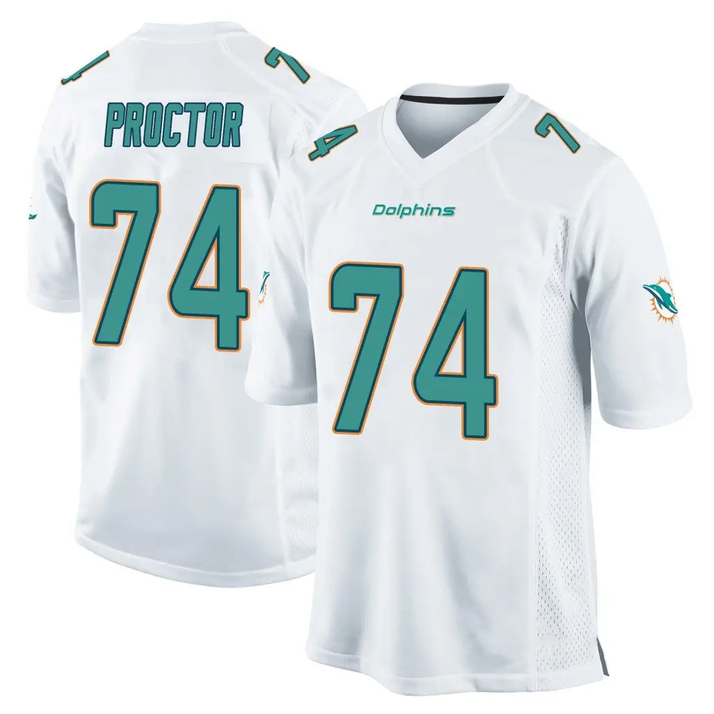 Ndoa M.Dolphins #74 Kadyn Proctor Player White Home Game Stitched Jerseys